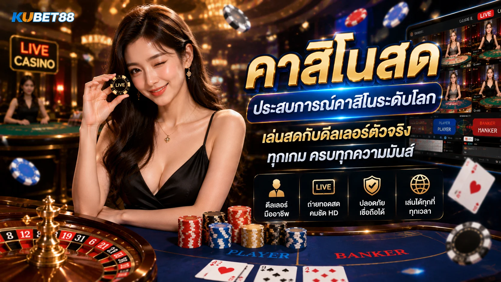 คาสิโนสด คืออะไร ทำความรู้จักเกมแบบ Live Dealer และรูปแบบการเล่น